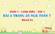 Bài 2 trang 25 SGK Toán 7 tập 1 Cánh Diều